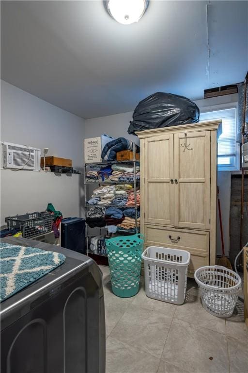 storage room featuring a wall unit AC