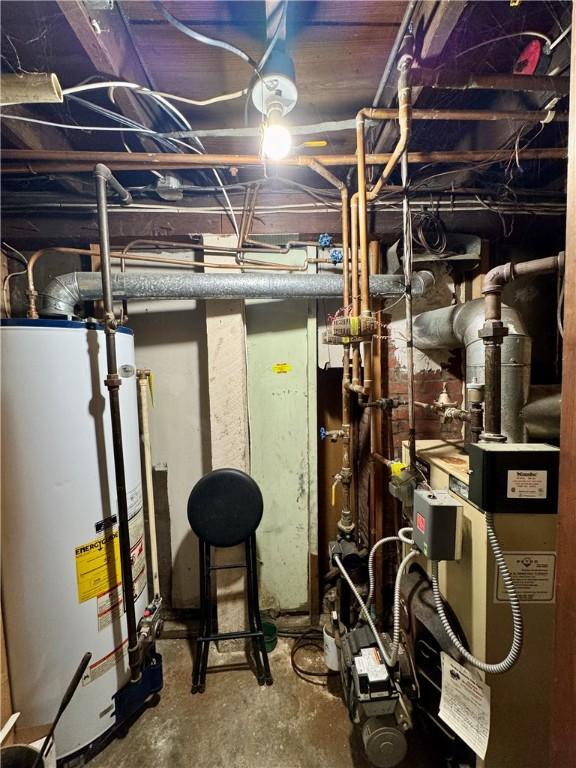 utility room featuring gas water heater