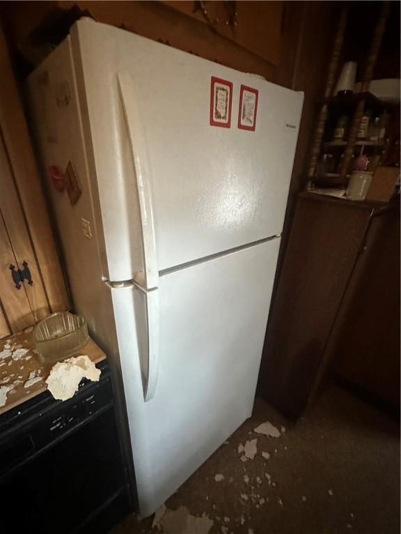 kitchen with white fridge