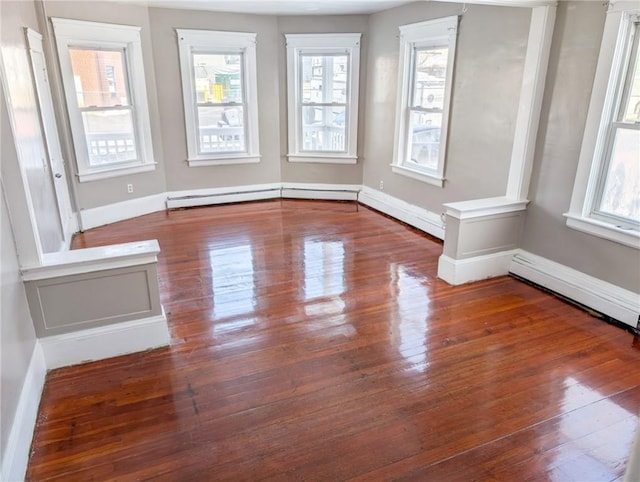 spare room featuring dark hardwood / wood-style floors