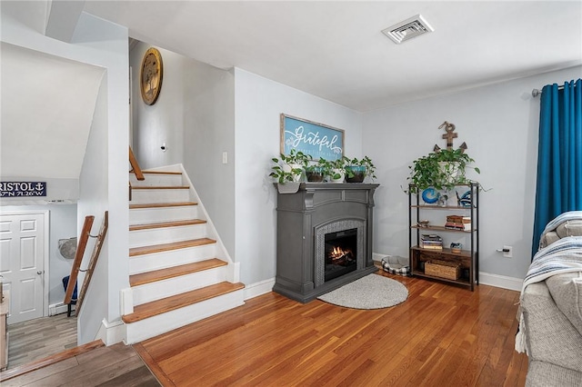 interior space with hardwood / wood-style flooring