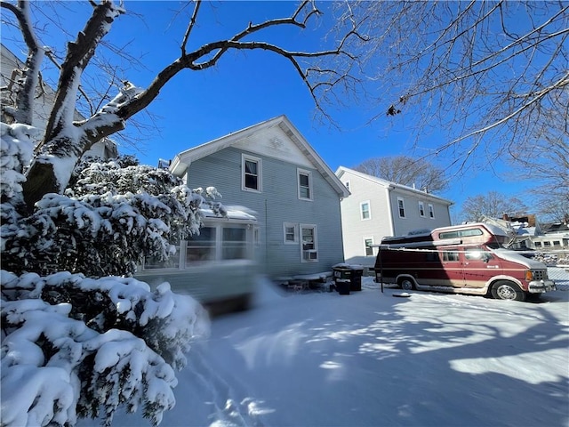 view of snowy exterior