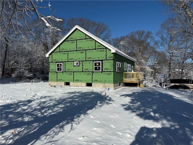 view of snowy exterior