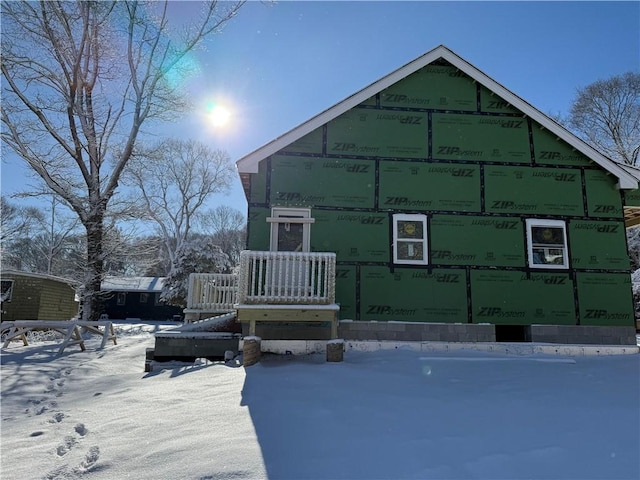 view of snowy exterior