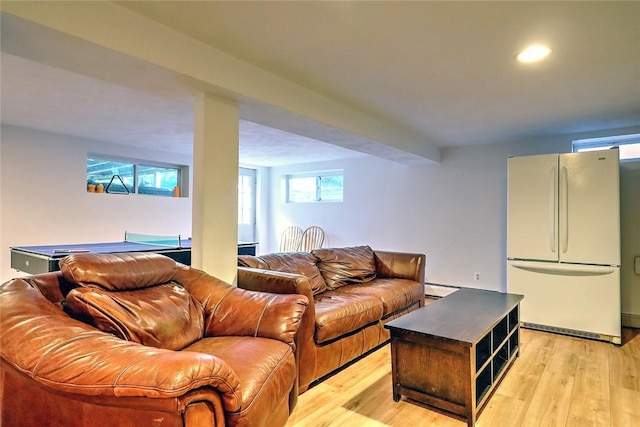 living room featuring light hardwood / wood-style flooring