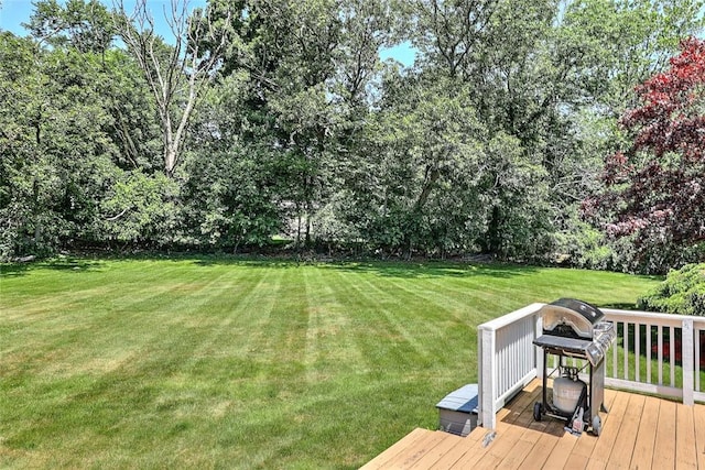 view of yard featuring a deck