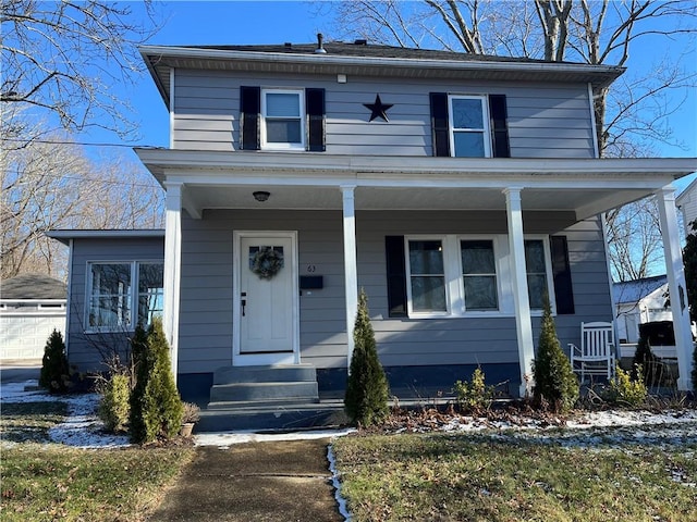 front of property featuring covered porch