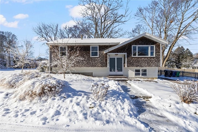 view of front of home with french doors