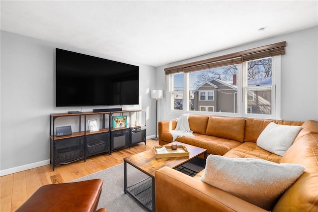 living room featuring light hardwood / wood-style flooring