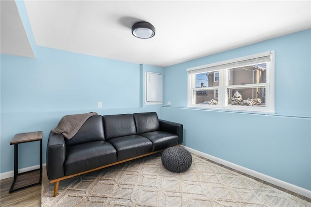 living room featuring wood-type flooring