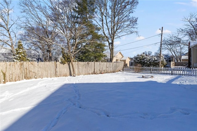 view of snowy yard