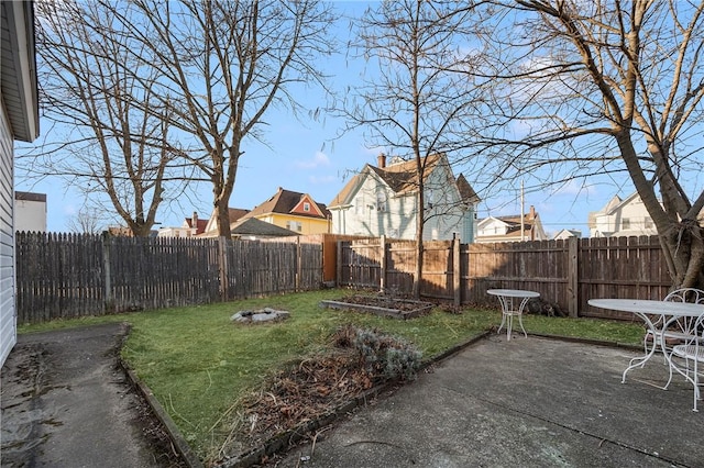 view of yard featuring a patio area