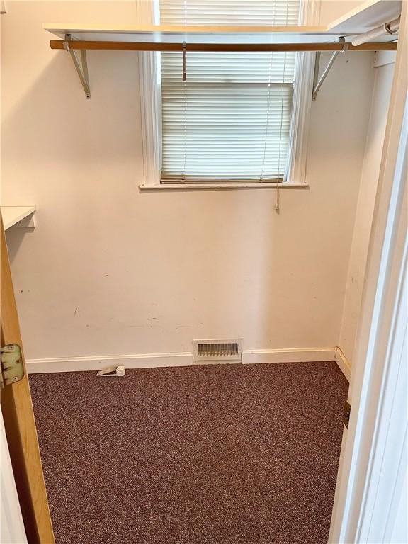 spacious closet with carpet flooring