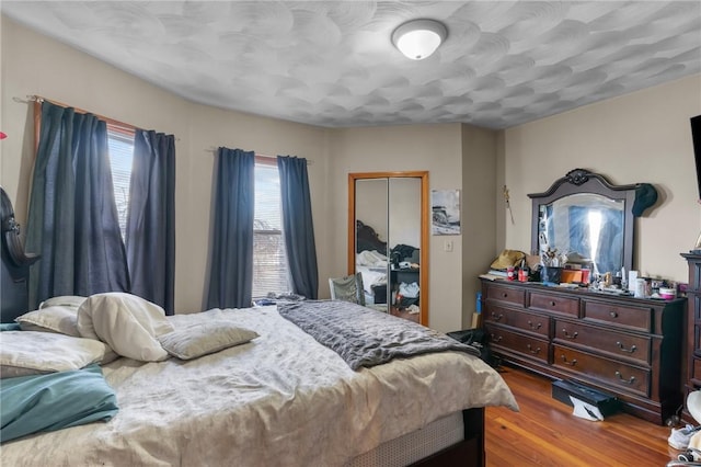 bedroom with wood-type flooring