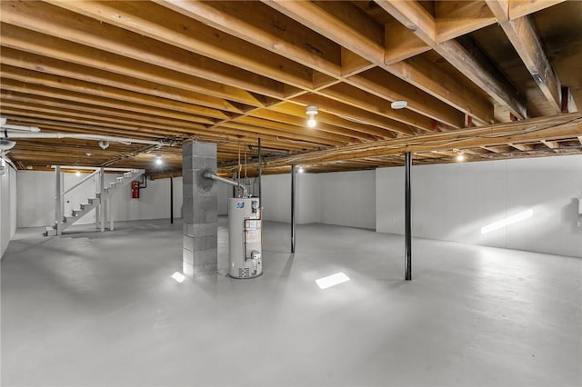 basement with gas water heater