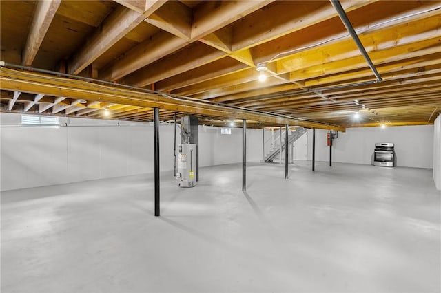 basement with gas water heater