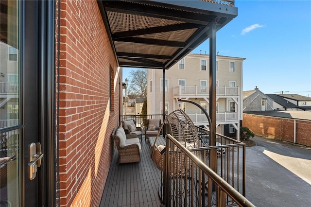 balcony with outdoor lounge area