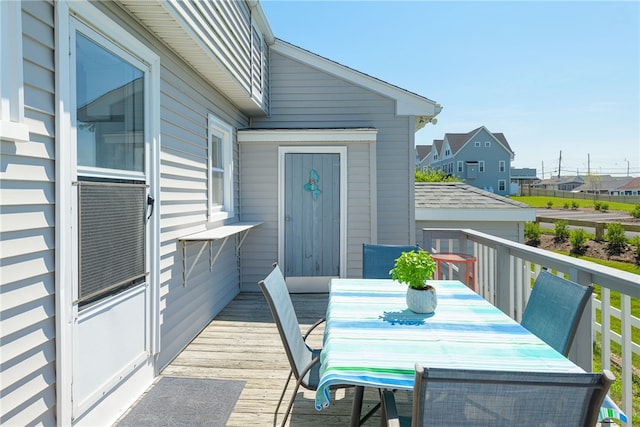 wooden balcony with a wooden deck