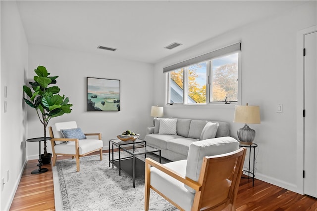 living room featuring hardwood / wood-style floors