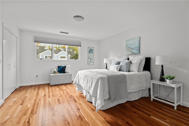 bedroom featuring hardwood / wood-style flooring