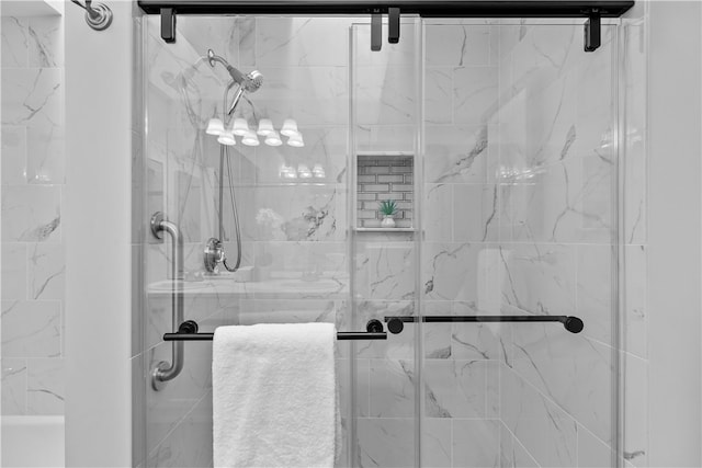 bathroom with an enclosed shower