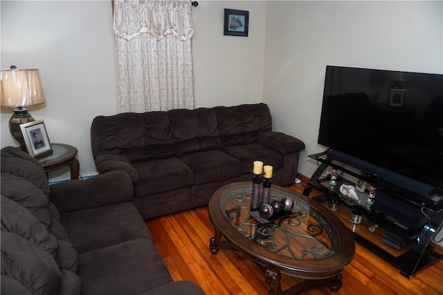 living room featuring hardwood / wood-style flooring