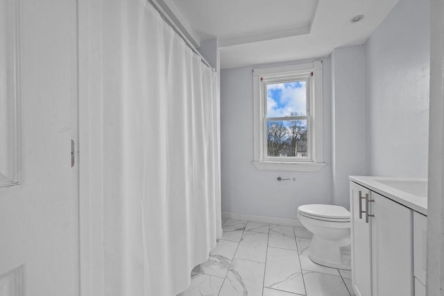 bathroom with toilet and vanity