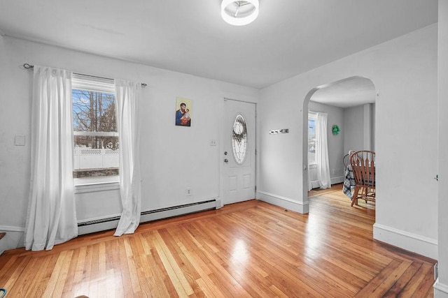 foyer entrance featuring light wood-type flooring