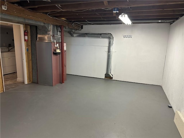 basement featuring washer and dryer