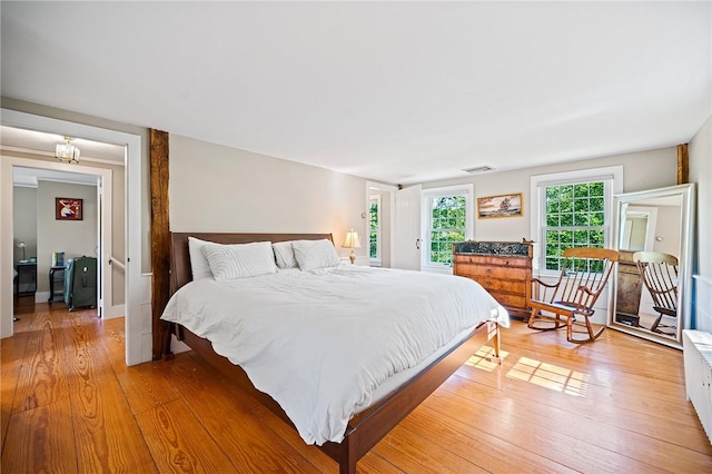 bedroom featuring hardwood / wood-style flooring