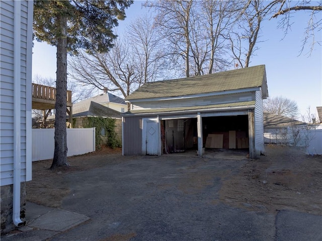 view of garage