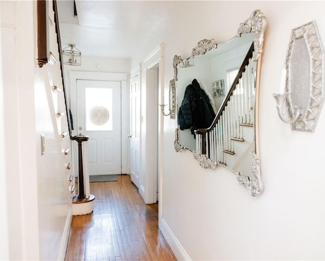 interior space with hardwood / wood-style flooring