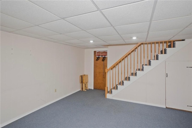 basement featuring carpet