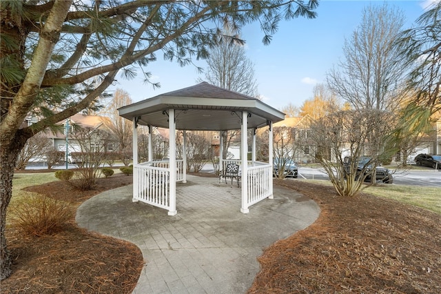 view of patio with a gazebo