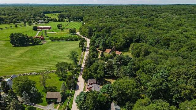 drone / aerial view with a rural view