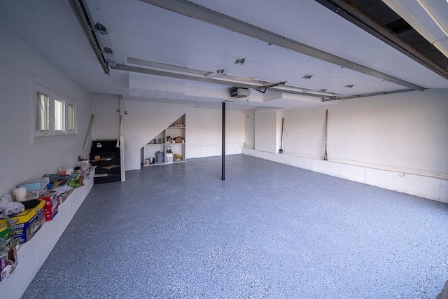 interior space with a garage door opener