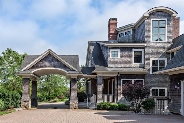 exterior space with covered porch