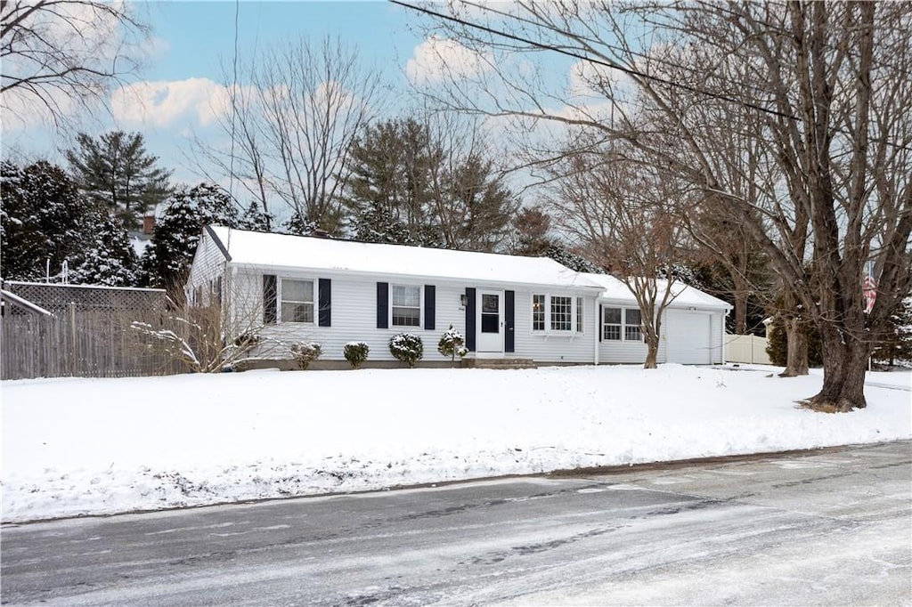 view of single story home