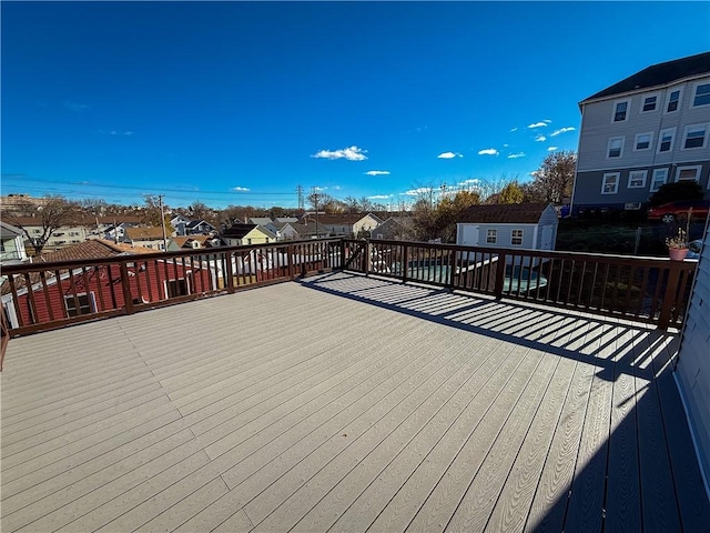 deck with a storage unit