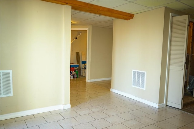 view of tiled spare room