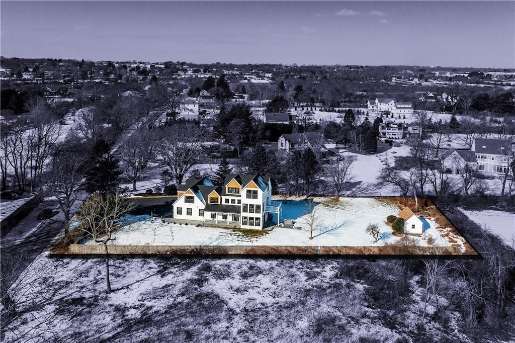 view of snowy aerial view