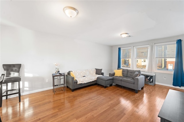 living room featuring hardwood / wood-style flooring