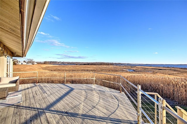 deck featuring a rural view