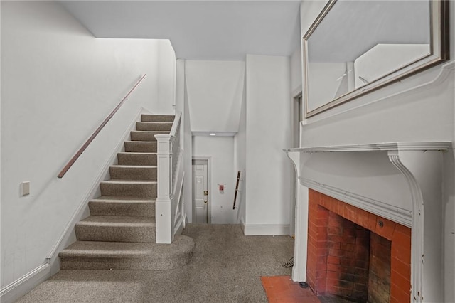 stairway with carpet