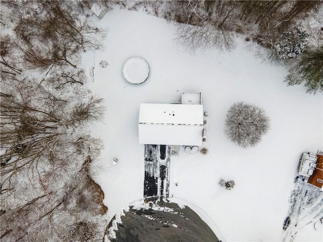 view of snowy aerial view