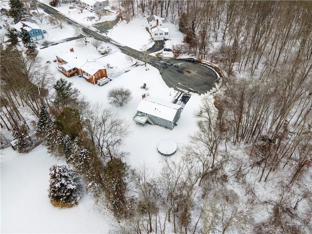 view of snowy aerial view