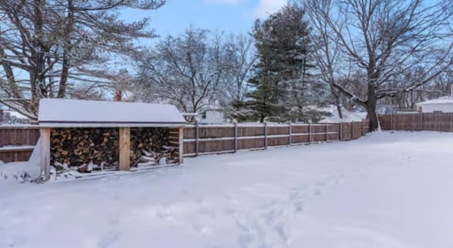 view of snowy yard