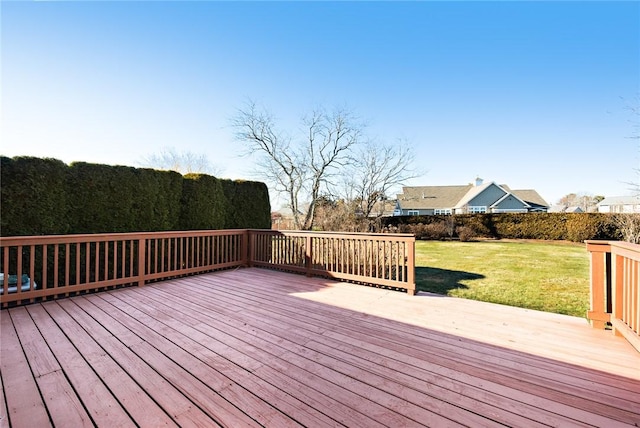 deck with a yard