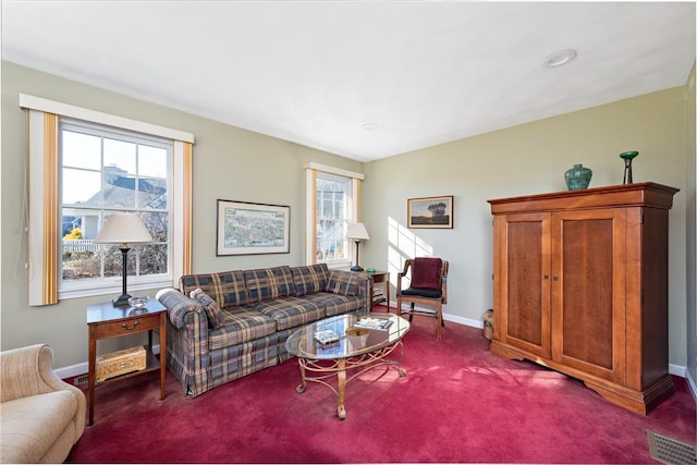 living room with carpet