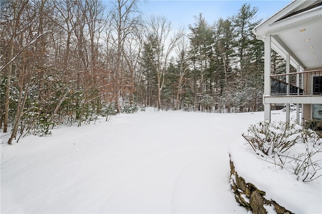 view of snowy yard